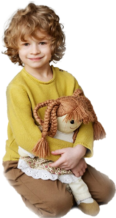 Child holding a doll